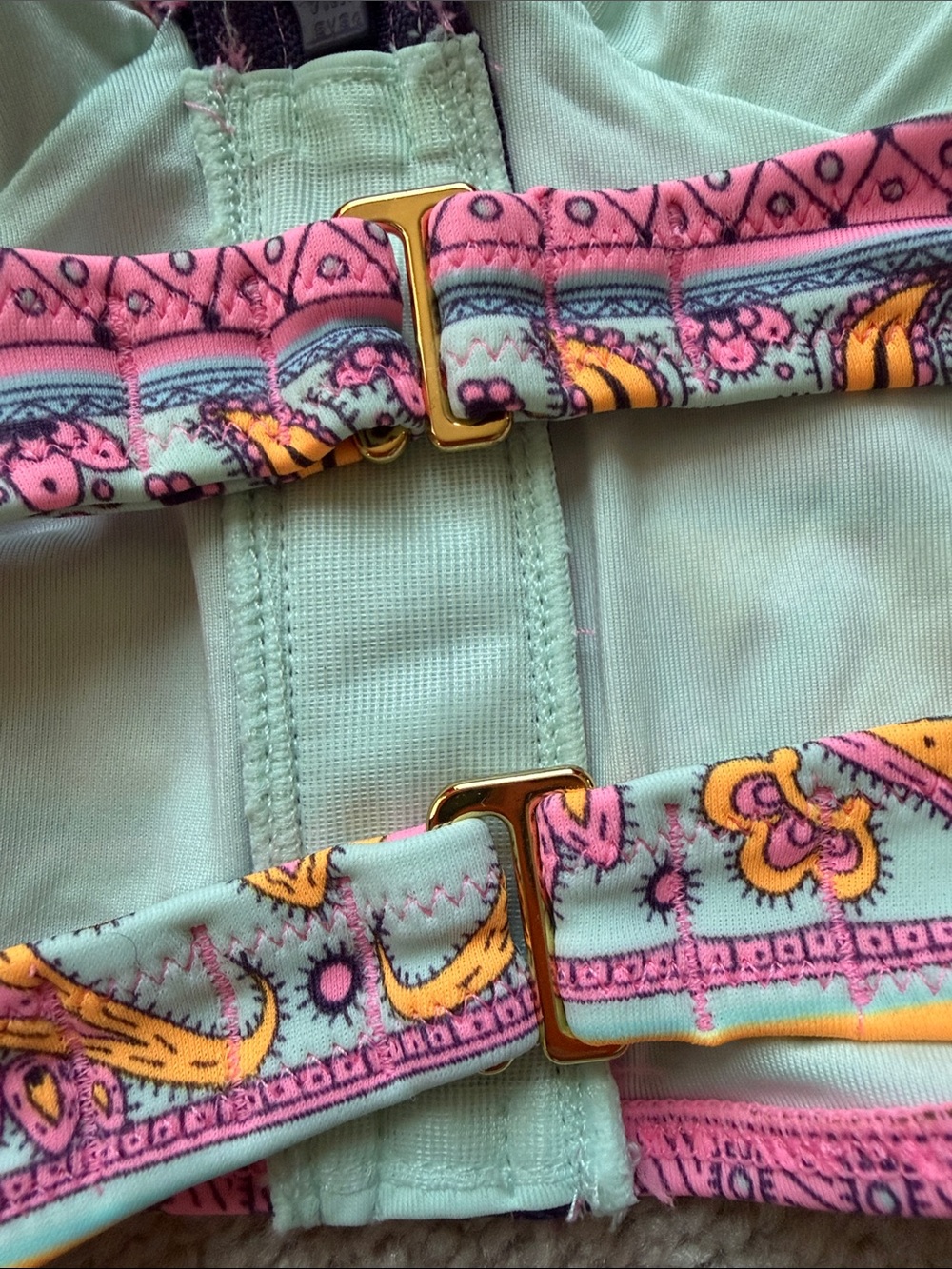 Victoria's Secret Pink Purple Paisley Zip-Front Bikini Set - Picture 9 of 14